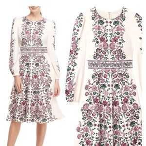 Gal Meets Glam Chloe Floral Border Print A-line